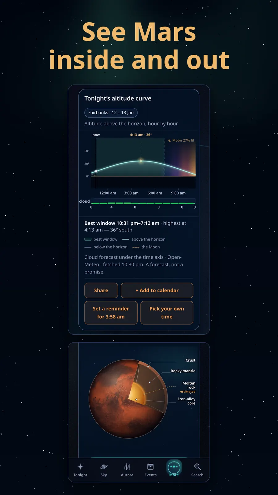 See Mars inside and out