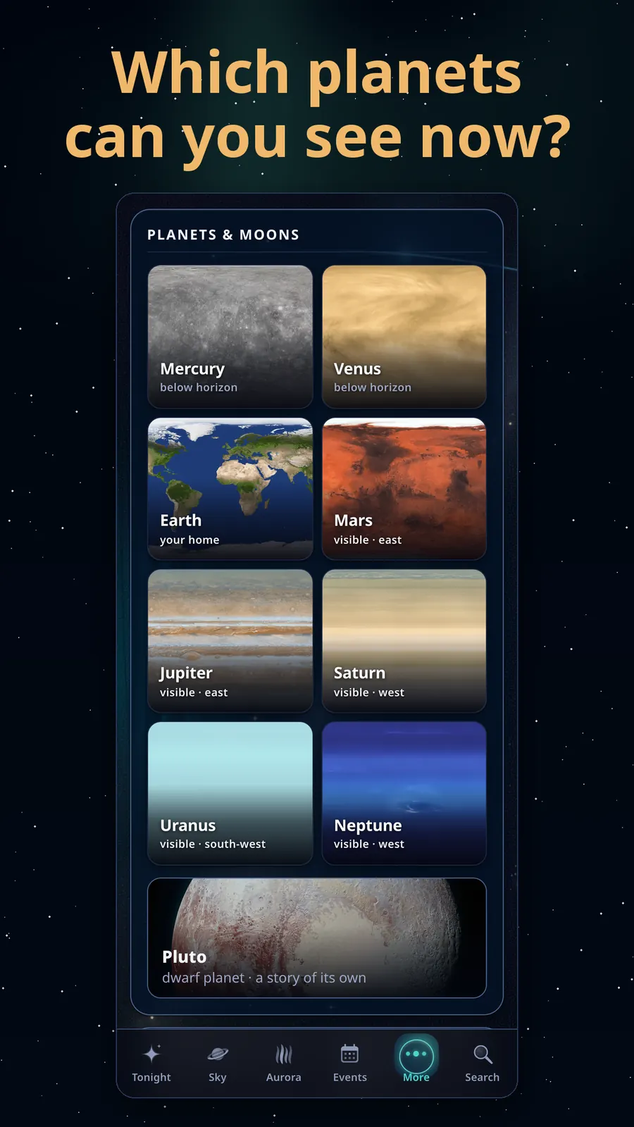 Which planets can you see now?